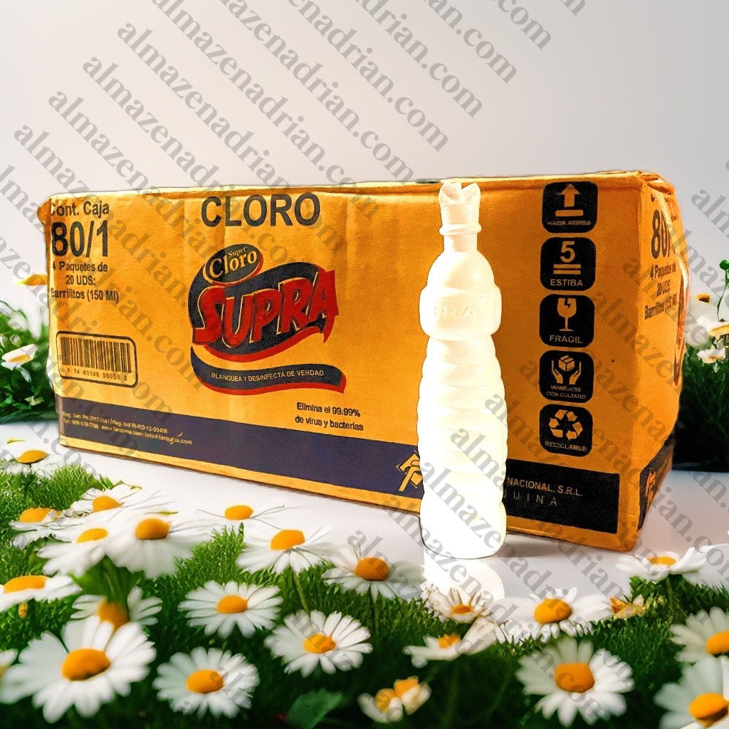 Cloro Supra de potecitos 80 unidades  4 paquetes de 20 unidades 
