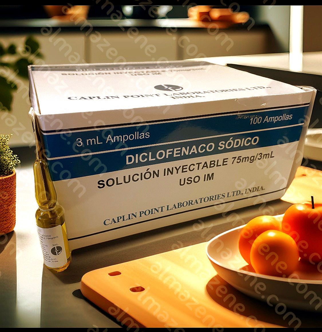 Diclofenac sodico SOLUCION INYECTABLE 75mg 3mL USO IM Caplin point 100 ampollas