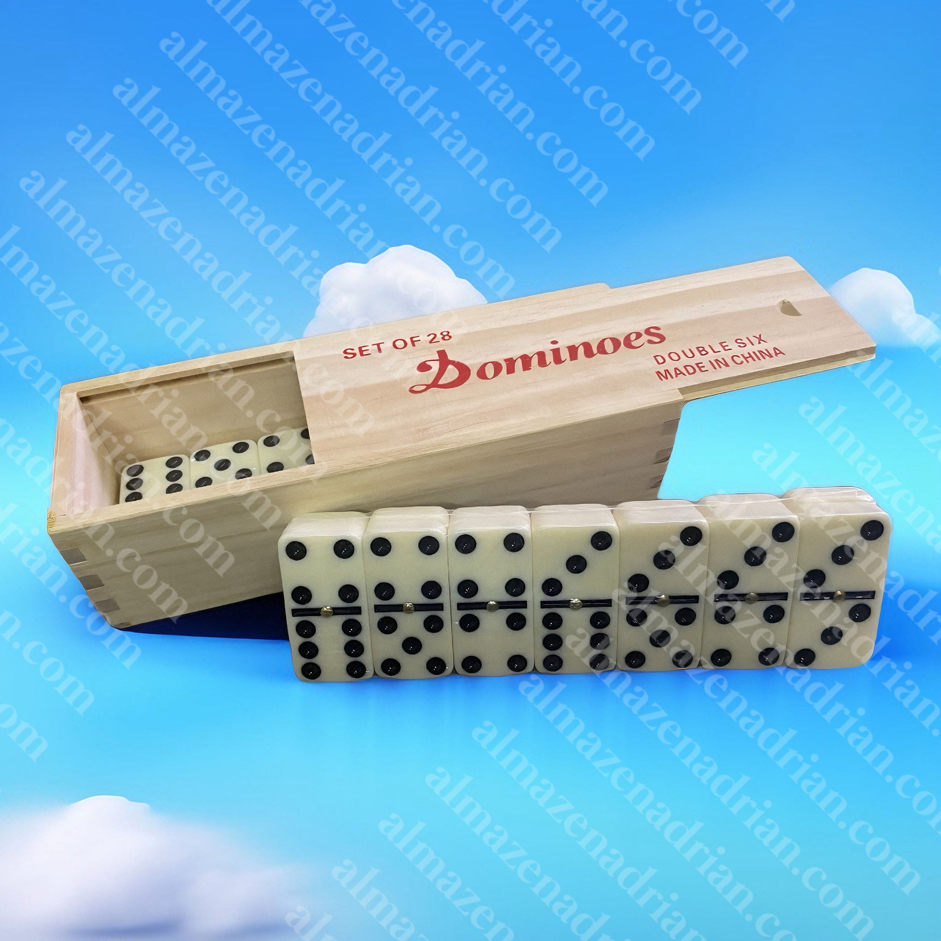 Juego Dominoes  cajita de Madera