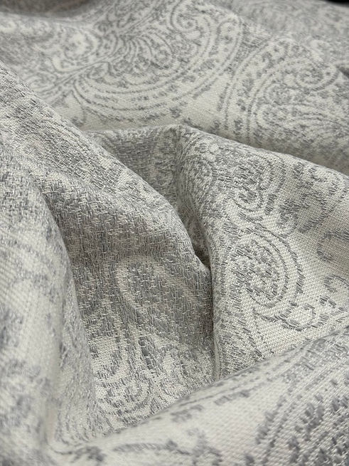 Beautiful textured fabric used on a custom upholstered window cornice in Markham