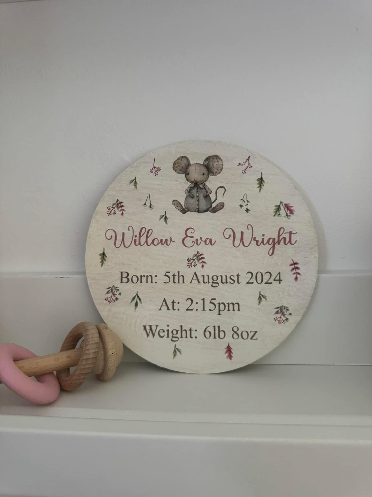 Personalised Baby Announcement Sign