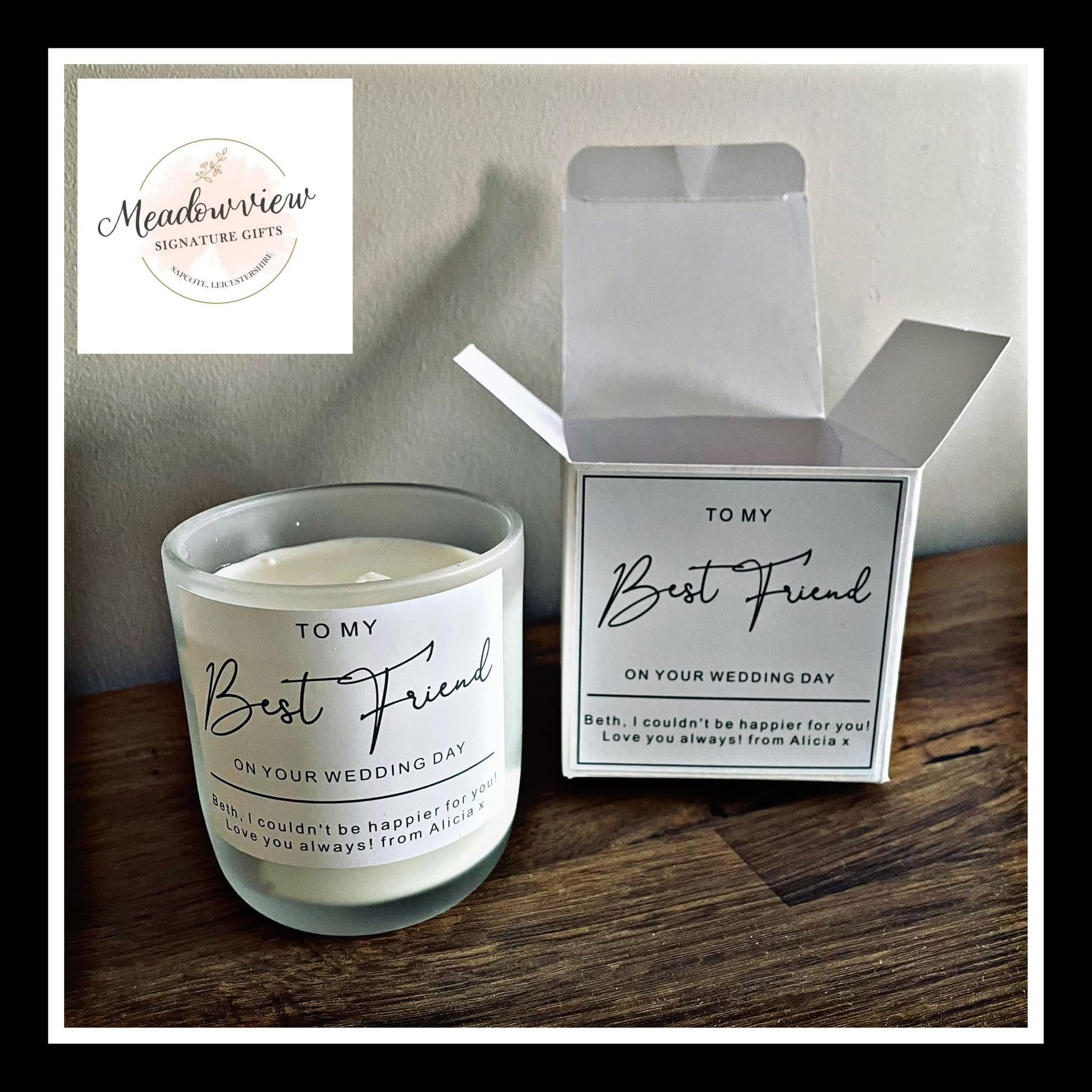 Personalised "Best Friend" Wedding Candle
