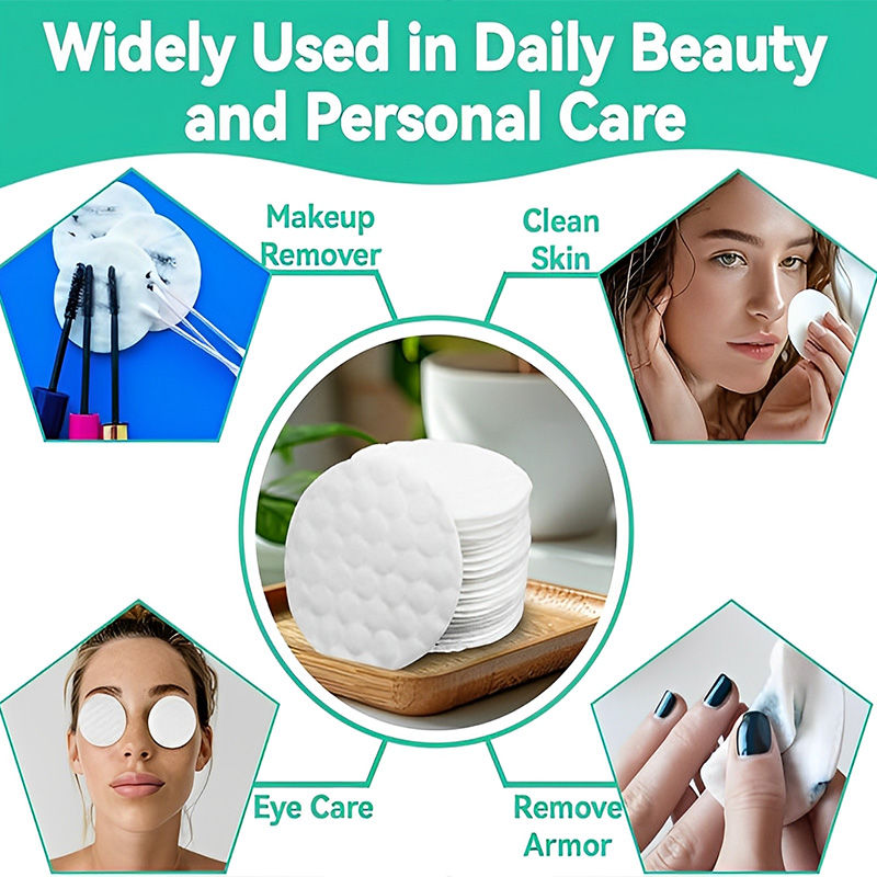 Thumbnail: HMQ beauty 3-Layer Round Cotton Pads - Lint-Free Makeup Remover (100 Pack)