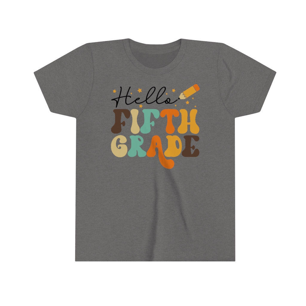 Bella Canvas Youth Short Sleeve Tee Hello 5th Grade