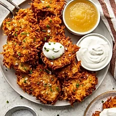 Potato Latkes with Sour Cream 