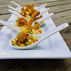 Shrimp Spoon with Jalapeño Mango Salsa 