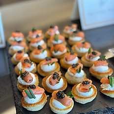 Blini w/ Smoked Salmon and Caviar 