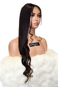 Straight black 24inch normal closure wig Dubai UAE