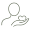 outline of person holding a heart