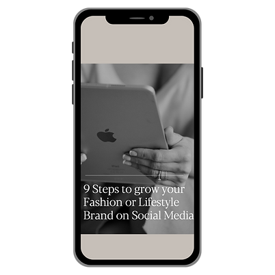 A screenshot of a 9 Steps to Grow Your Fashion or Lifestyle Brand on Social Media free guide