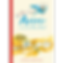 Illustrated cover featuring a bright blue bird flying across the top of the page, holding a red string. Below, a small desert village with white houses, trees, and golden hills stretches across a sandy landscape. The title “Azizi and the Little Blue Bird” appears in blue lettering.
