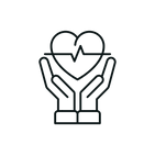 Icon of two hands holding a heart