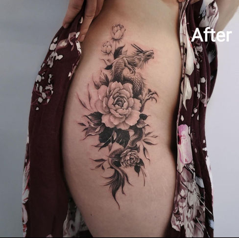 After tribal tattoo cover up