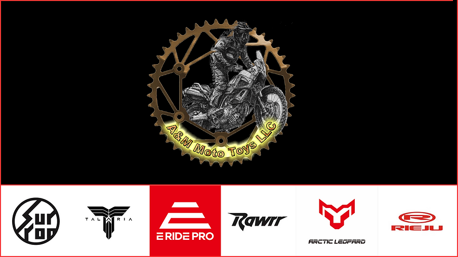 A&M Moto Toys LCC logo featuring brands the company sells