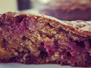 Gâteau à la faisselle et aux framboises