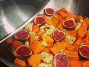 Emincés de poulet à la patate douce et aux figues