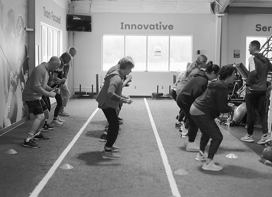 seniors training together in a group session