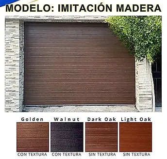 Puerta americana imitación madera 4 tonos