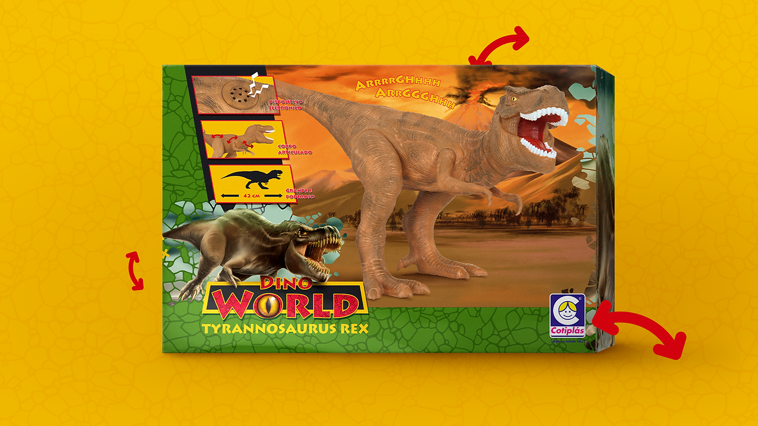 Embalagem de brinquedo de dinossauro