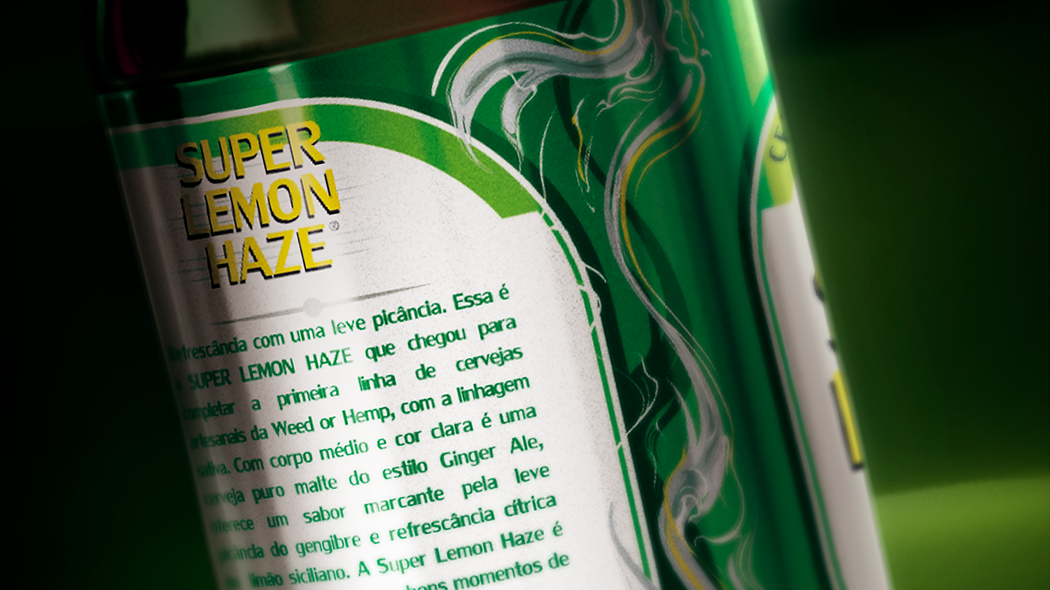 Detalhe rótulo cerveja artesanal Weed or Hemp