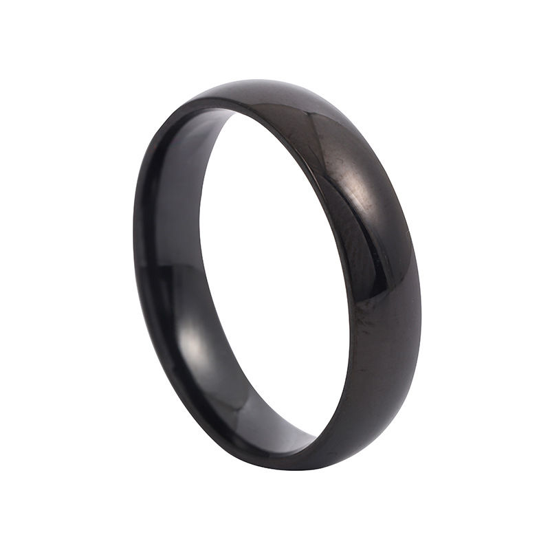 Miniatura: 6mm Titanium & Stainless Steel Wedding Ring – Unisex High-Polish Band