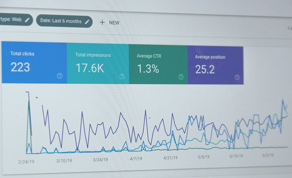 An image displaying a comprehensive SEO data report on a laptop screen