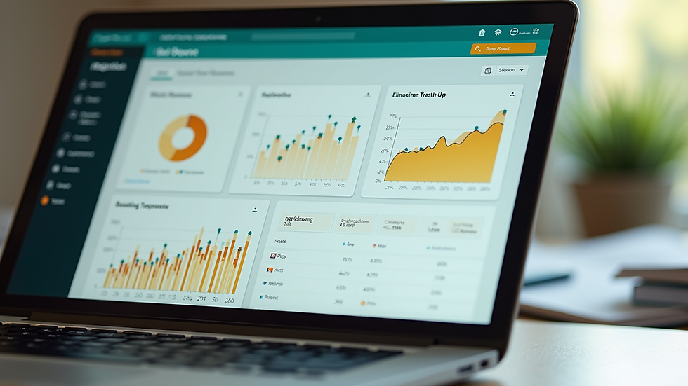 Close-up view of a laptop screen showing social media analytics dashboard