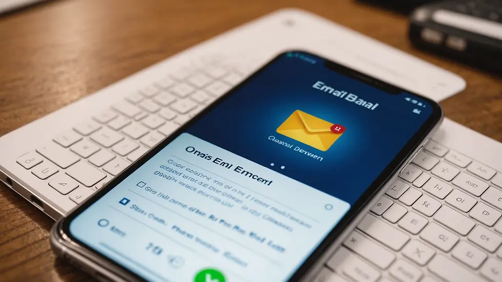 Close-up view of an email on a smartphone screen