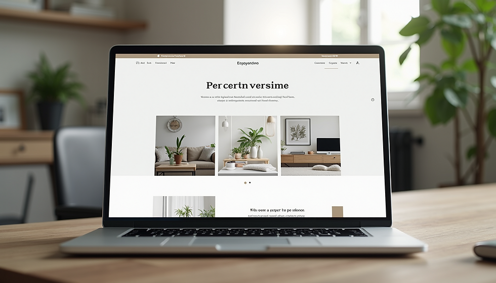 A clean and simple website homepage displayed on a laptop screen