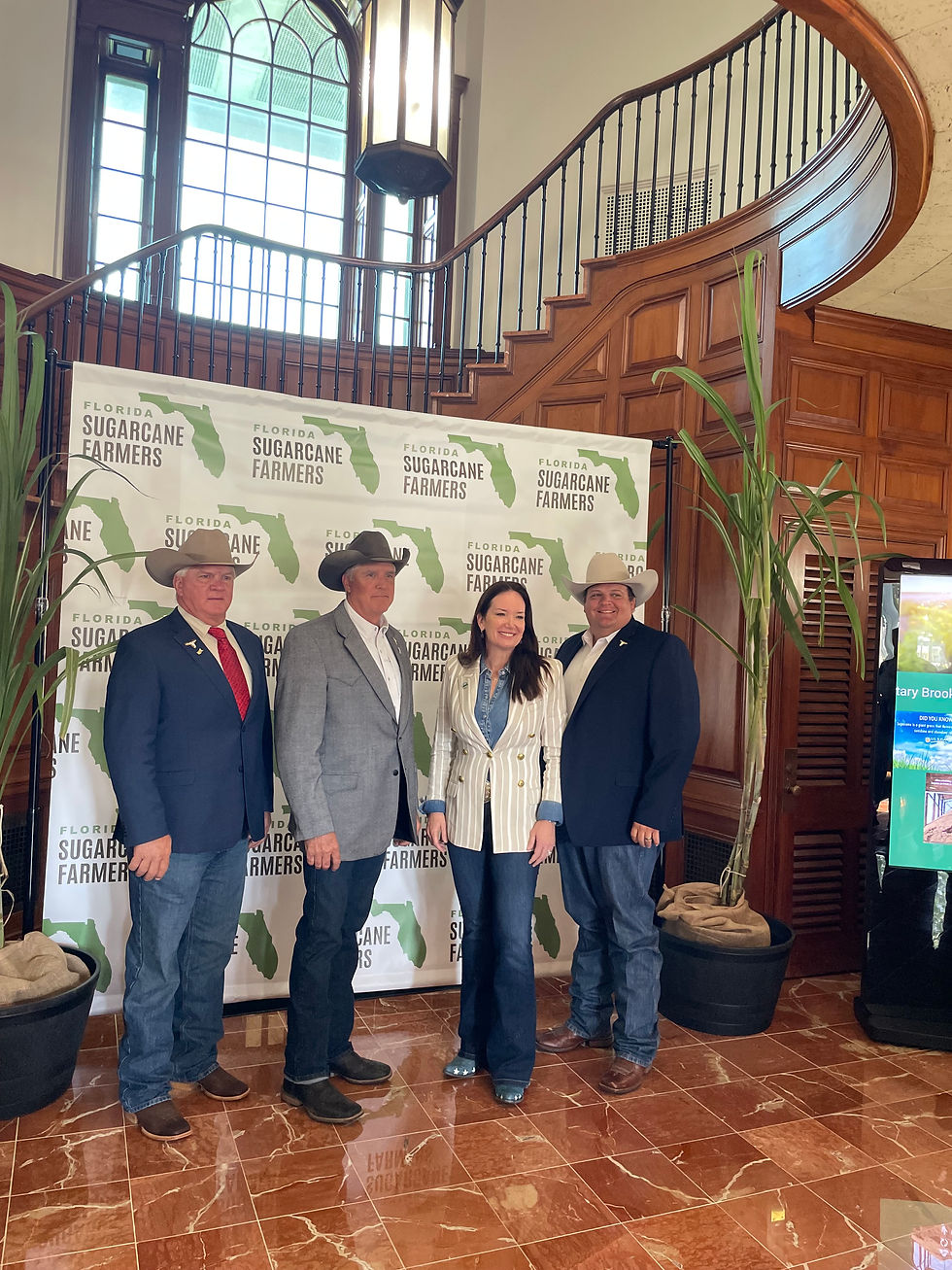 Matt Pearce, Rick Moyer, Brooke Rollins, and Dusty Holley after round table discussions.