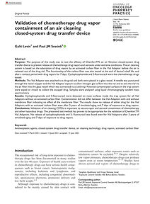 Analyse der Fähigkeit eines Closes System Transfer Devices Chemotherapie-Dämpfe einzuschließen