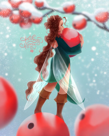 fairy carrying a berry