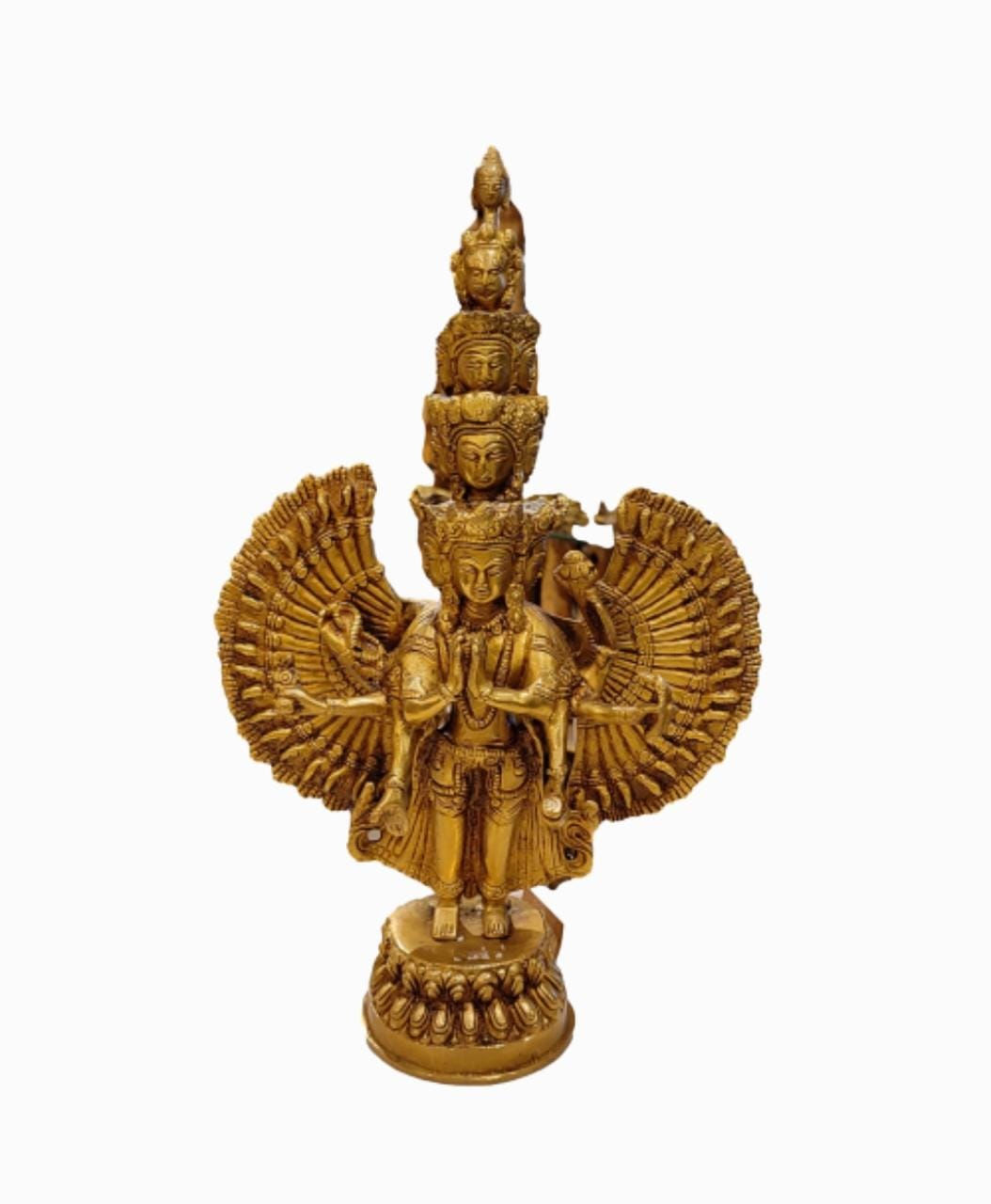 Brass Avalokiteshvara Statue (16")