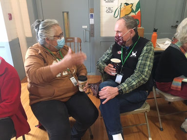 Linda and Jeff in discussion