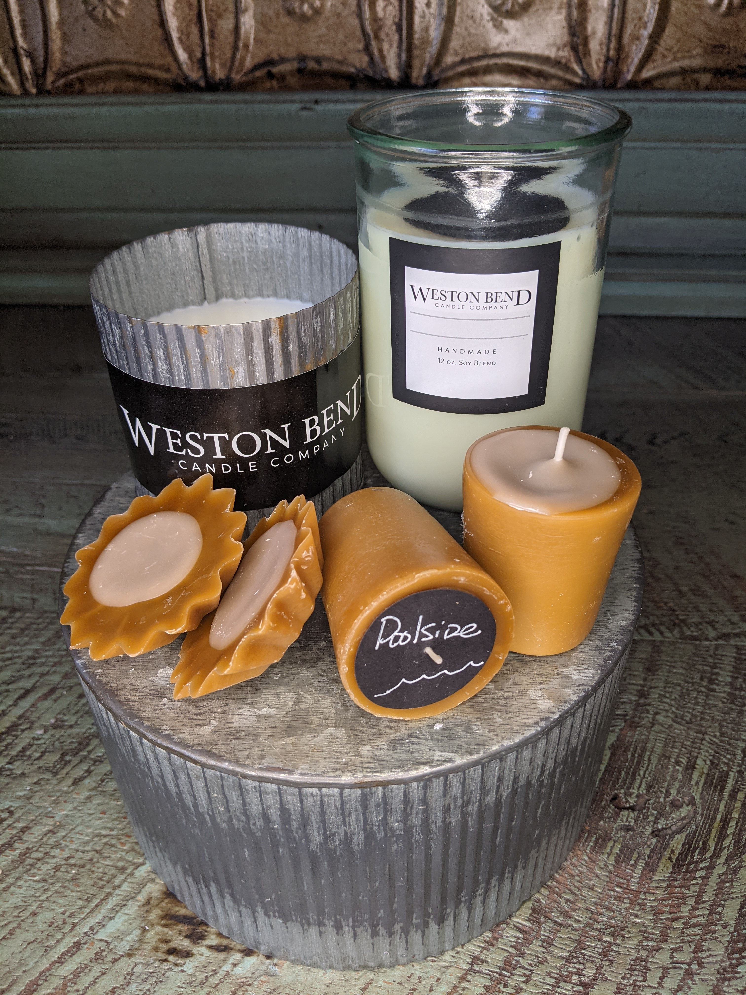 Poolside Sunbathing Coppertone Sun Tan Lotion Summer Coconut Oil Vanilla Scented Votive Candles and Sentsy Tart Melters