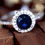 Thumbnail: Natural Blue Sapphire and Diamond Halo Ring – 1.76 TCW