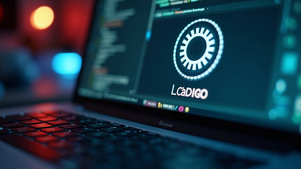 Eye-level view of a computer screen displaying a loading symbol