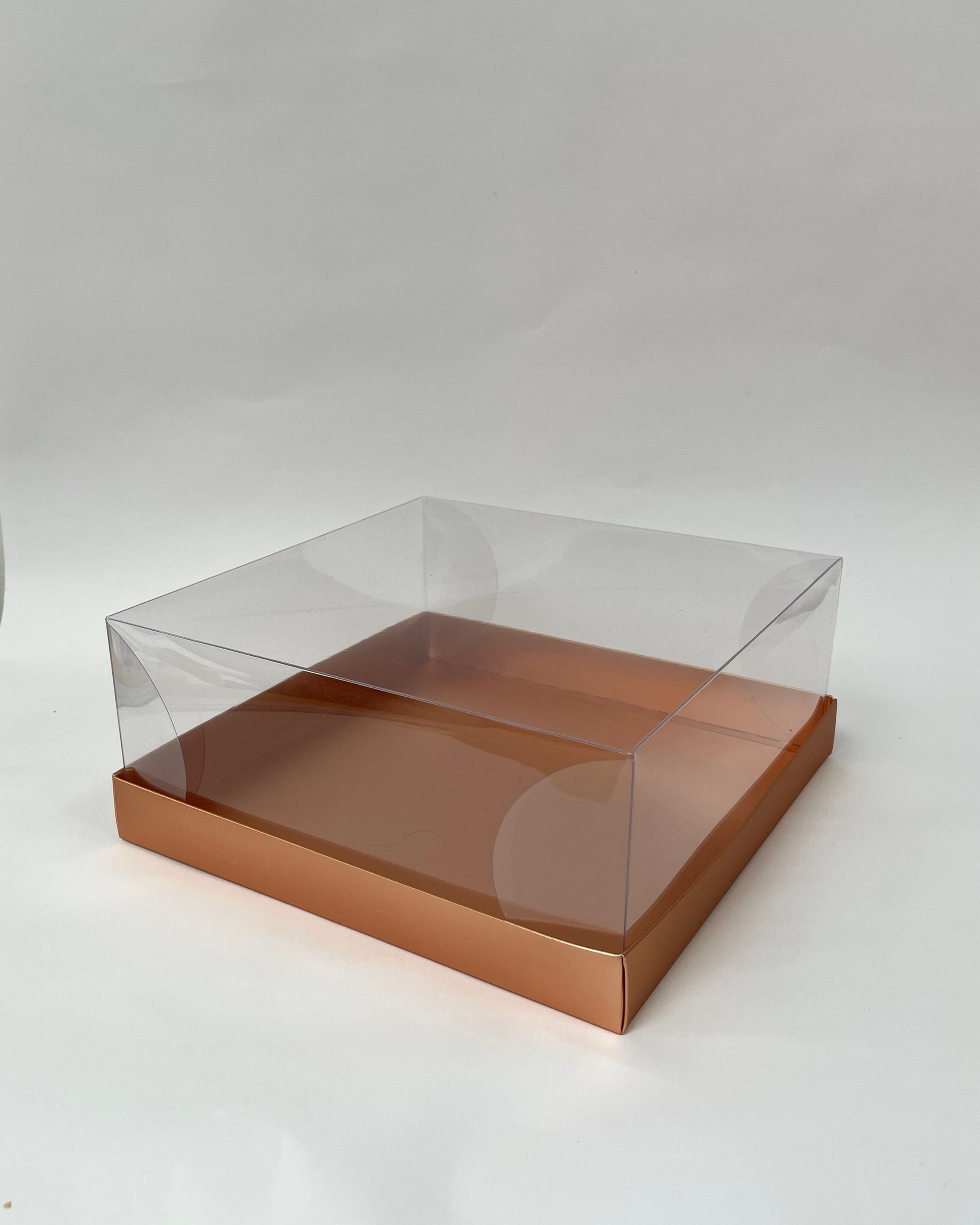 מארז קרטון מכסה שקוף 26-26-11 ברוז גולד מטאלי