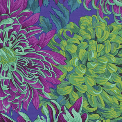 large floral purple green blues