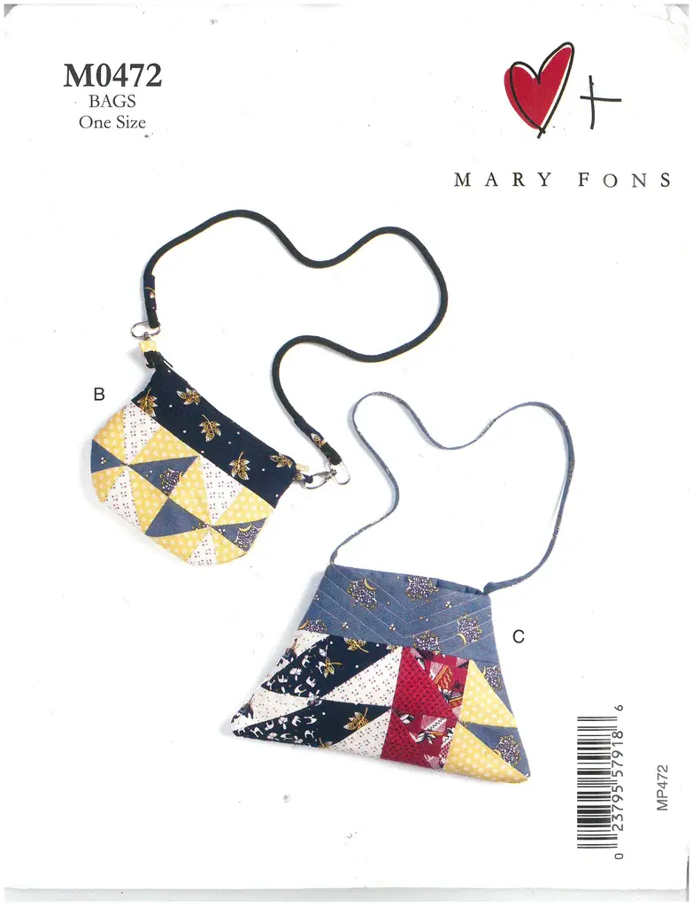 M0472 Patchwork Purse Kit with Fabric, batting and interfacing- Mary Fons
