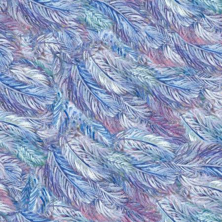 Multi Feather Digital Fabric, 17135-MLT Celestial Journey Collection by 3 Wishes