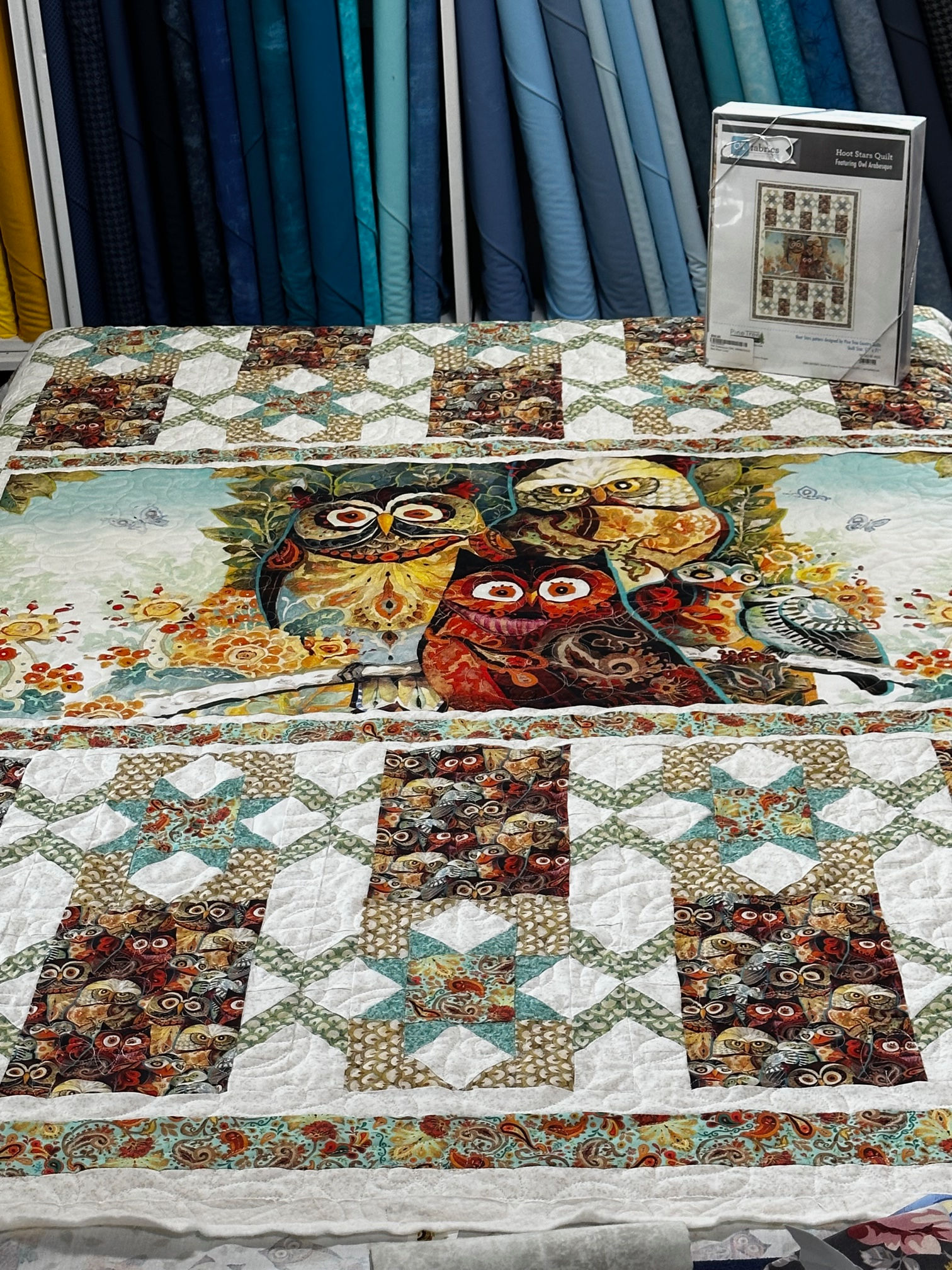 Owl Arabesque OWL ARABESQUE Quilt Kit 4057A 53" x 71"  Fabric by QT