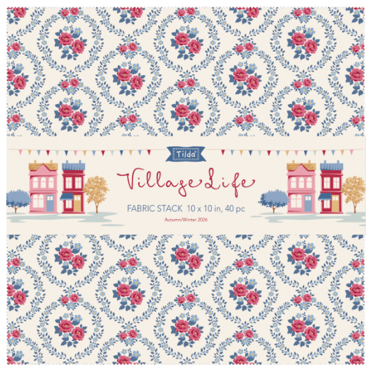 Village Life 10" Fabric Stack by Tilda 300282 - 40 fabrics 10" Squares