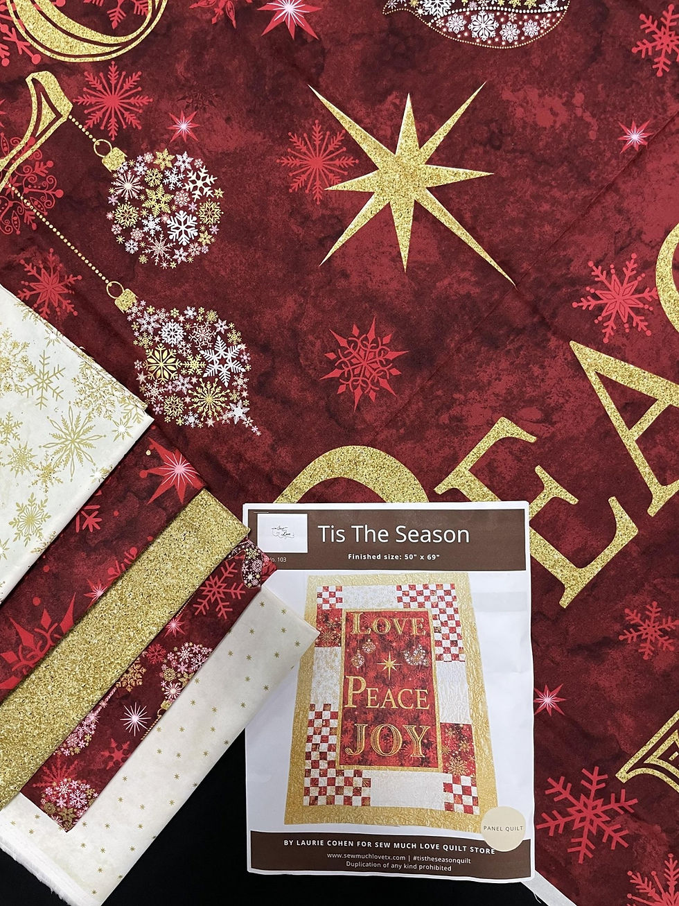 red and gold Christmas Joy Quilt Kit 47" x 68" with BACKING