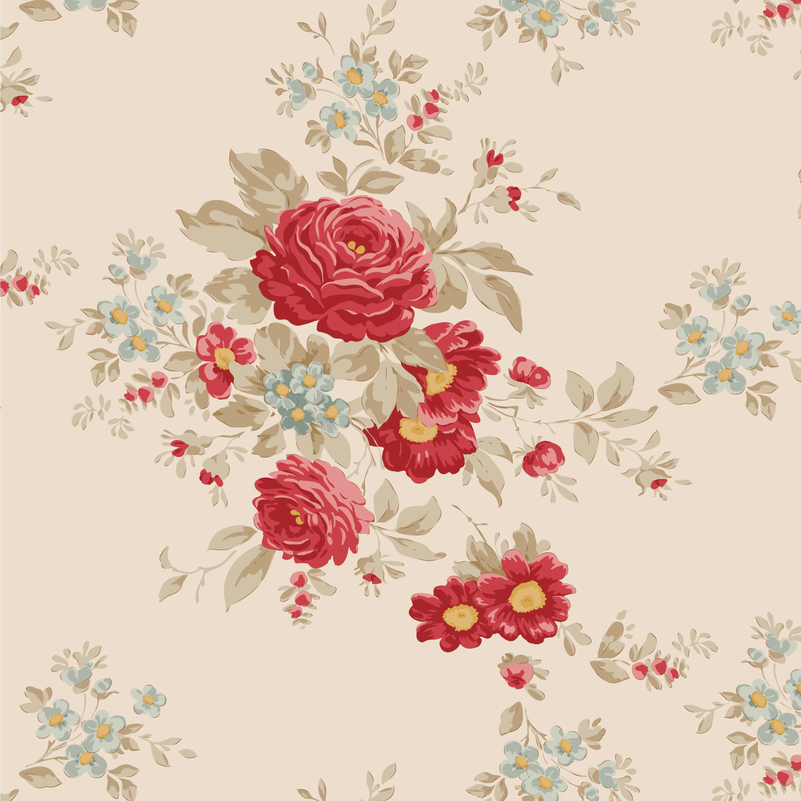 Tilda's Merry Little Christmas - Carol Cream TIL100637- Tilda Fabric