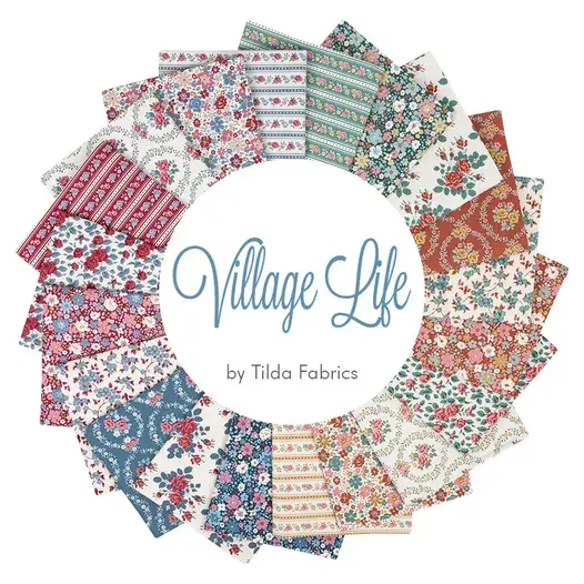 Village Life Fat Quarter Bundle by Tilda 300279. 20 fabrics 21" x 19"