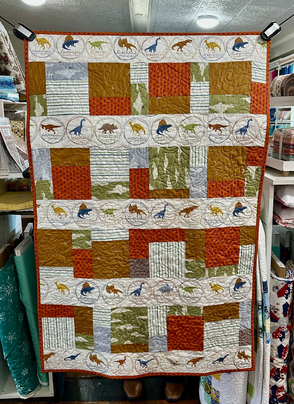 Thumbnail: Dinos Galore Quilt Kit 36" x  64" Quilt Kit