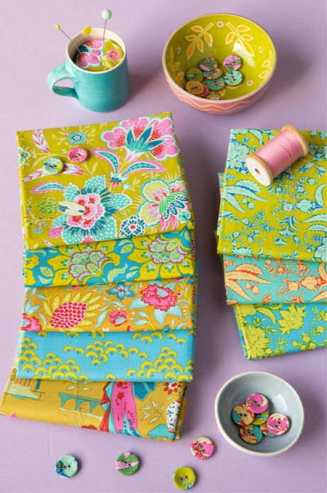 Thumbnail: Bloomsville Collection, Late Bloomer Lagoon TIL100511 Fabric