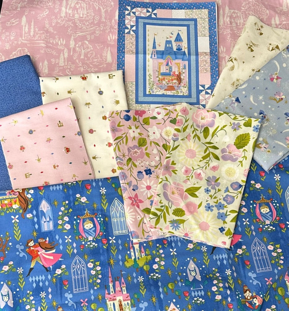 Thumbnail: Sleeping Beauty Quilt Kit 52"x 69" Fabric by Riley Blakee