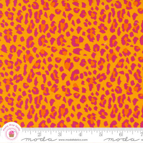 leopard print in oranges and pink